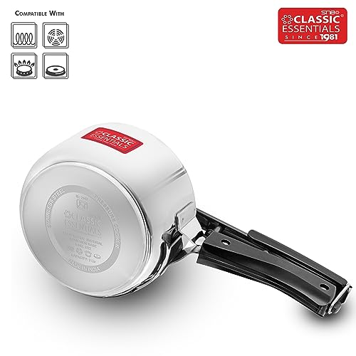Image of Classic Essentials Prochef Stainless Steel Cooker | ISI Certified Inner Lid Pressure Cooker | Non Reactive, Non Toxic & Non Staining Food Grade Surface | Long Lasting Sealing Gasket (3 liter)