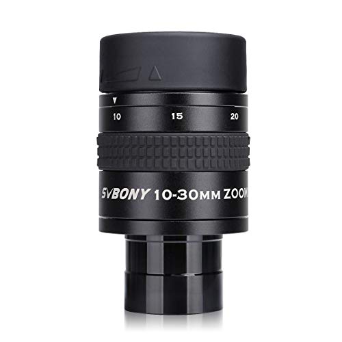 Svbony SV170 Teleskop Okulare Zoom, 10-30mm 1.25 Zoll Zoomokular mit FMC Green Film, Teleskopzubehör für Amateurastronom Beobachten Größere Deep Sky Objekte Vollmond