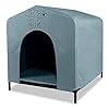 Floppy Dawg Just Chillin’ Portable Dog House. Elevated Pet Shelter for Indoor and Outdoor Use. Made of Water Resistant Breathable Oxford Fabric. Easy to Assemble and Lightweight. 33″L x 29″W x 32″H