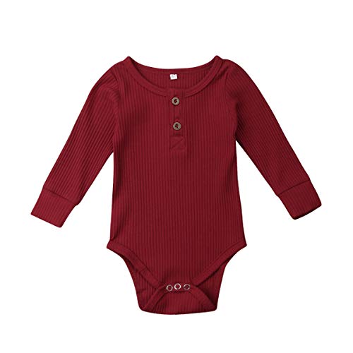 Image of BULINGNA Baby Girl Boy Outfit Long Sleeve Knitted Romper Soild Sweater Unisex Baby Fall Winter Clothes