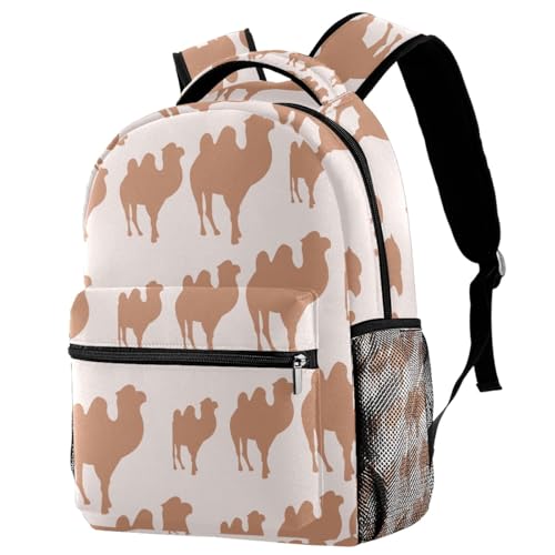 Sac à dos Camel grand volume avec compartiment ordinateur pour lycée et voyages