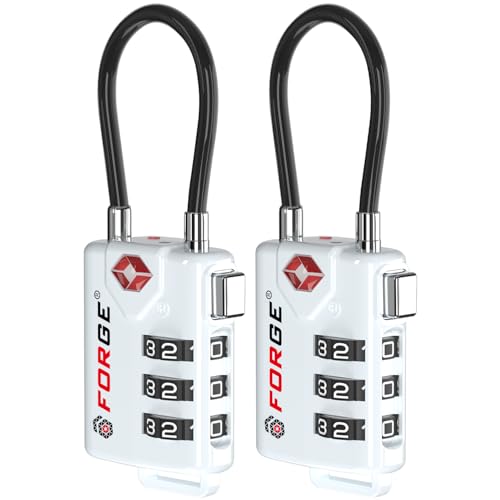 Forge TSA Approved Cable Luggage Locks, Re-settable