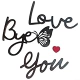 Letras decorativas de madera MDF con diseño Art Deco para decoración de pared y proyectos de álbumes de recortes, material artesanal personalizable (mariposa + pegamento)