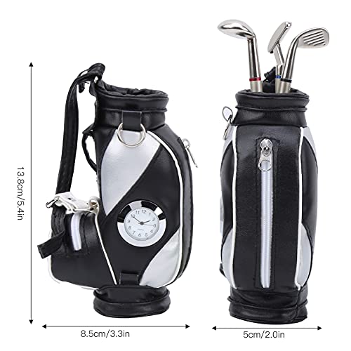 Saco de minigolfe, conjunto de canetas de golfe, portátil para empresa amiga(Preto e prata)