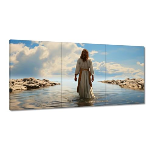 Tableau sur toile Jésus sur l'eau 120x60cm pour habiller un mur vide