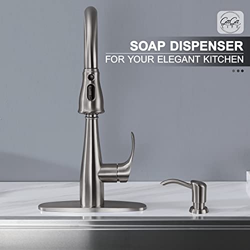 Gagalife Built In Sink Soap Dispenser Or Lotion Dispenser For Kitchen Sink, Brushed Nickel Abs Pump Head, With 13 Ounce Large Pet Soap Bottle #TOP3