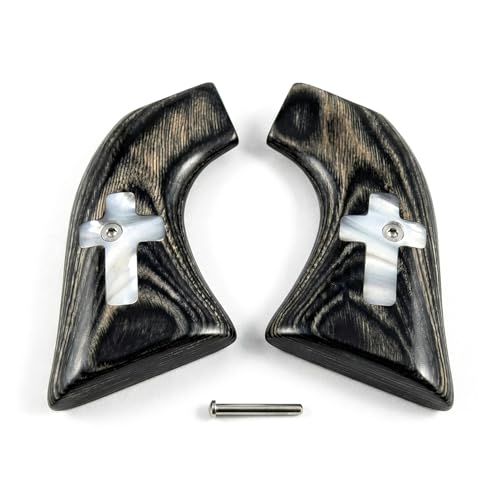 Ruger Wrangler Grips in Black Rosewood with White Pearl Acrylic Cross