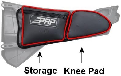 PRP Seats Driver Side Door Bag for Stock 2 Seat Polaris RZR XP 1000 Doors with Red Piping