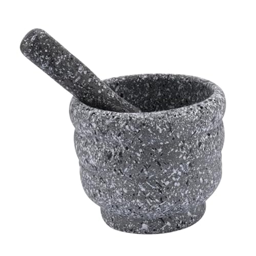 SMASOLO Mortero Suribachi de Granito para Machacar Triturador Seguro para Cocina Casa Mortero Práctico para Moler Especias y Condimentos Herramienta Duradera sin Olores para Uso Doméstico