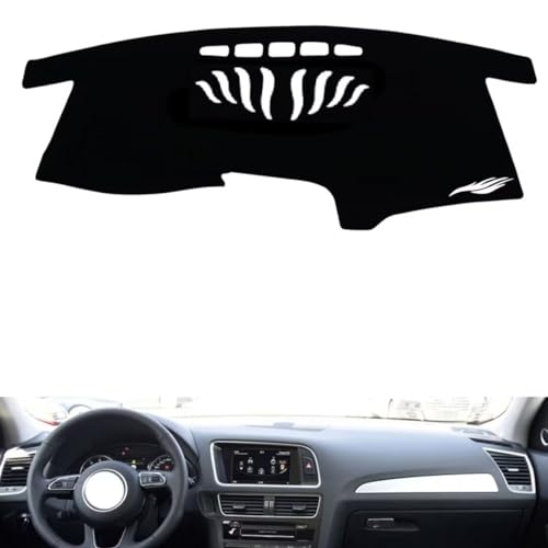 leather dash board cover mat Compatible with Audi Q5 2010-2018 ，dashboard cover(Black)