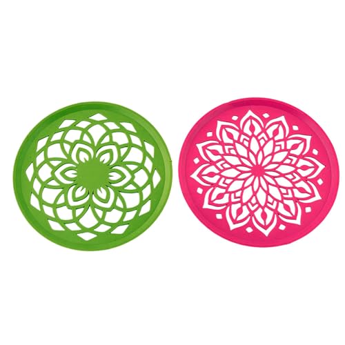Image of CRAFTAM Different Design Ready to Draw Rangoli Making Stencils, Rangoli Plastic Stencils for Floor Decoration (Set of 12, Size 6 Inch)