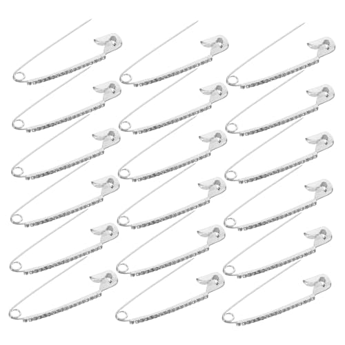 HOODANCOS 26 Piezas alfiler de Diamantes de imitación Amuleto de imperdible calcetín encantos Broche encantos de alfiler Pasador de Chal Ropa y Accesorios Alambre de Acero Silver