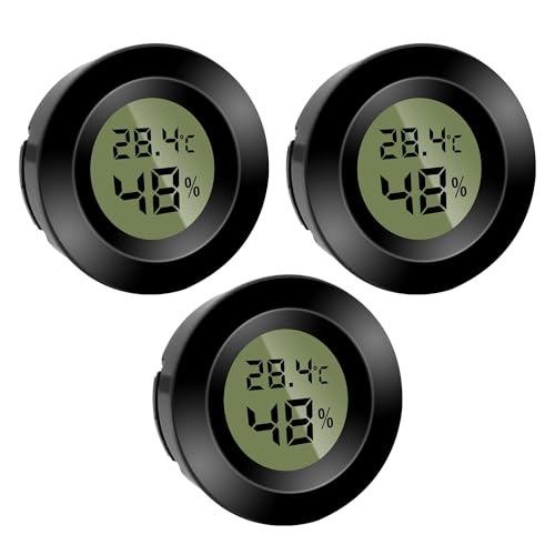 Mini termómetro digital para interiores, higrómetro digital LCD, monitor de temperatura y humedad para el hogar, guardería, incubadora de guitarra, reptiles, invernadero de coche, negro, 3 uds. Mini termómetro digital para interiores, higrómetro digital LCD, monitor de temperatura y humedad para el hogar, guardería, incubadora de guitarra, reptiles, invernadero de coche, negro, 3 uds.
