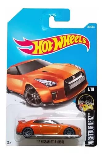 Image of Hot Wheels 1:64 17 Nissan GT-R R35 Nightburnerz 3+ Yrs Age (Orange)