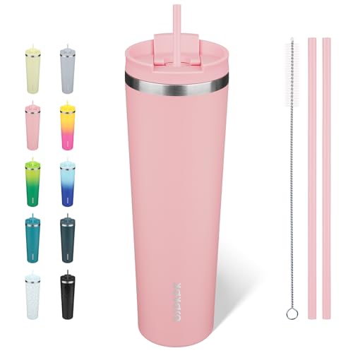 Image of BJPKPK 34oz Coffee Tumbler with Straw, Insulated Stainless Steel Cup