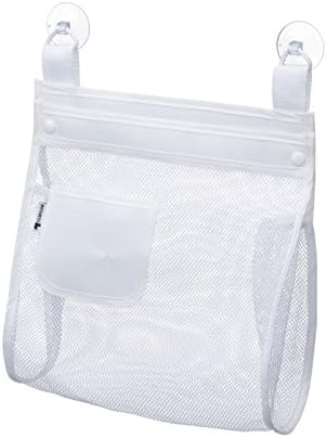 Amazon キッズ お風呂おもちゃ袋 スクエア お風呂場 子供 おもちゃ入れ ホワイト 山﨑実業 浴室用ラック