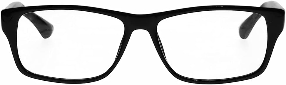 Real Glass Reading Glasses with Clear Real Glass Lenses in Geek Style Frame Available in Reading Magnification +0.25 to +3.00 (2.00)