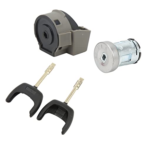 Interruptor de Encendido, Cilindro de Cerradura de Encendido Llave de Encendido 98AB11572BG Juego de Cilindro de Llave de Motor de Interruptor de Arranque de Aleación de Aluminio