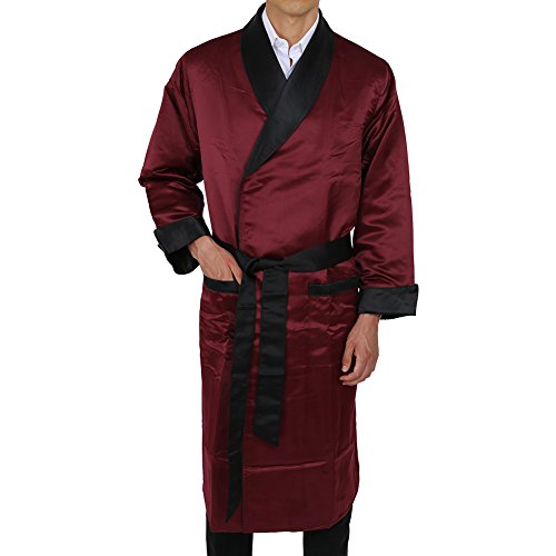 Duke & Digham Men's Long Heavyweight Satin Robe2