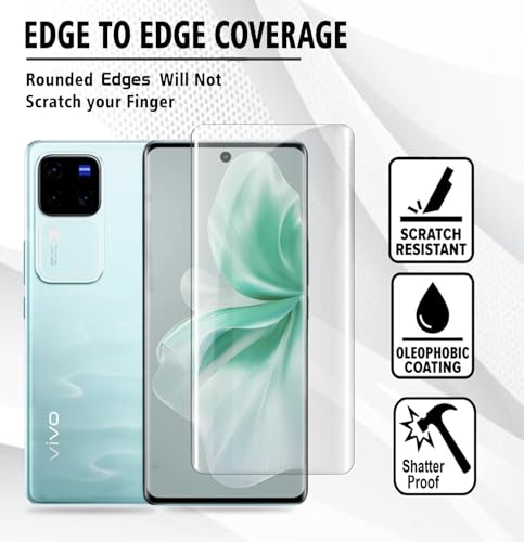 Image of Tempered Glass For Oneplus 12R 5G (6.78 Inch, Pack of 1) Advanced UV Curved Screen Protector Guard, Case Friendly with installation kit & Guide
