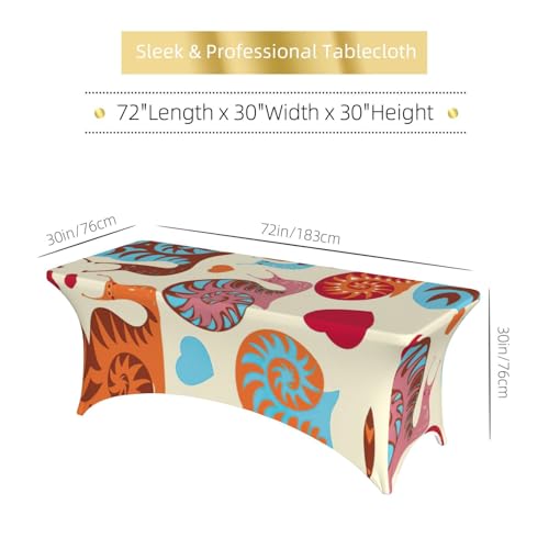 Housse table rectangulaire extensible élasthanne imprimé escargot 1m80 - 7