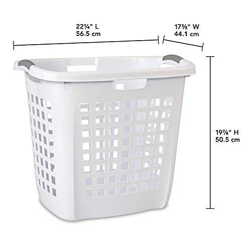 Sterilite 12258004 19-7/8"Wht Carry Hamper, White #TOP1