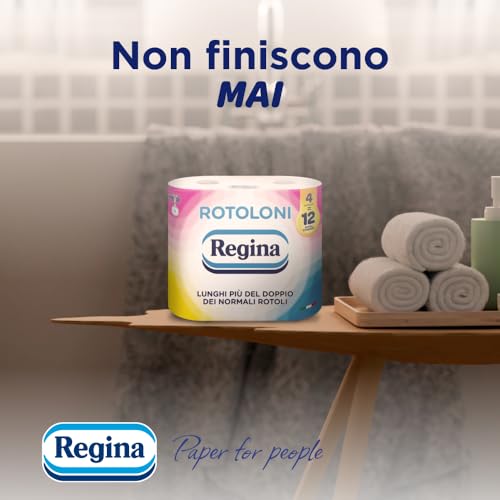 Regina Rotoloni 4 Maxi Rotoli di Carta Igienica, 500 Fogli a 2 Veli, Lunghi Più del Doppio dei Normali Rotoli - Immagine 2