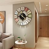 AYCDL Orologio da Parete Moderno, Orologio da Parete in Stile Rustico, Orologio da Parete con Numeri Romani, Orologio da Parete Rustico, Orologio da Parete A Batteria, per Sogg