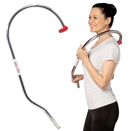 Hall of Fame Outil de massage du cou et du dos – Outil de massage des points de déclenchement avec crochet d'auto-massage pour soulager la douleur, les épaules, le cou et le dos – Cadeau pour homme et