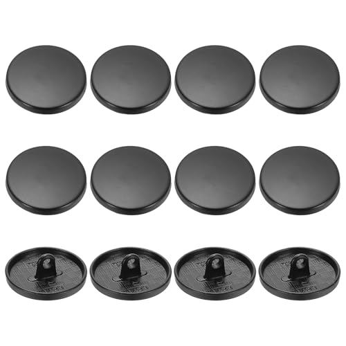 YELARXI Boutons Métal Ronds Plats 20 mm 12 Unités Noir Matte