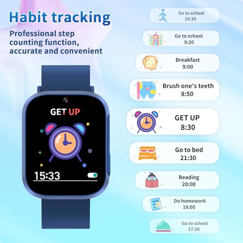 Kids Smartwatch for Boys and Girls Game Watch for Kids Sport Watches for Children with 1.4 Touch Screen, Camera, Pedometer, Flashlight, Games, Learning Card, Audio Story Educational Tools for Kids Age 4-104