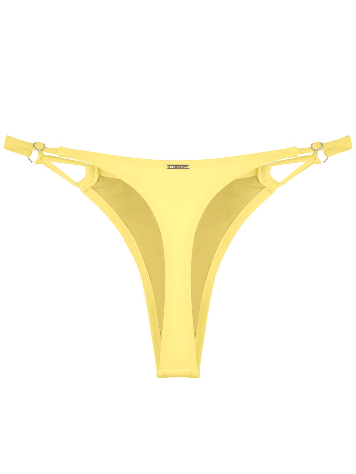 RELLECIGA Women's Thong Bikini Bottoms Adjustable Low Rise Swimsuits Bottoms