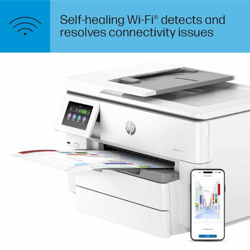HP OfficeJet Pro 9730e Wide-Format Wireless All-in-One Color Inkjet Printer, Print, scan, Copy up to 11x17', ADF, Duplex Printing Best-for-Office, 3 Month Instant Ink Trial Included (537P6A)