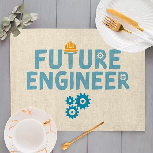 Set de table en lin Future Engineer grand format idée cadeau science