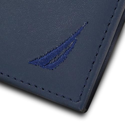 Image of Nautica Men's Bifold Leather Wallet | RFID Blocking | ID Window | Card Slots | Organization | Durable | Stylish