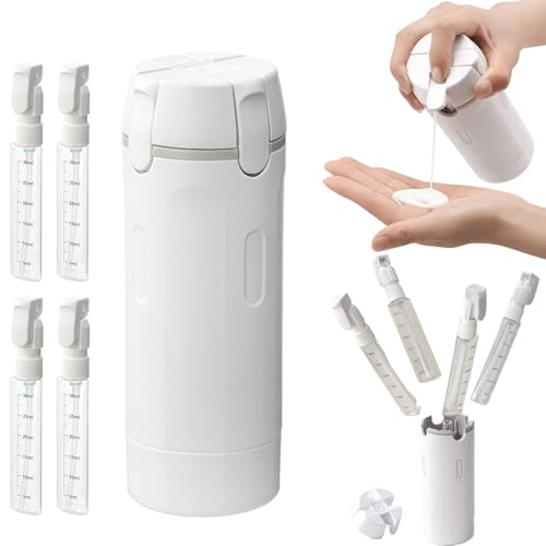 4 in 1 Travel Dispenser Bottle, Toiletry Containers, 4 Pack 30ml Travel Bottles, Leak Proof Travel Size Containers, For Travelers, Business Trips, Holidays, Gym Use, Flying, Camping, Families (white)