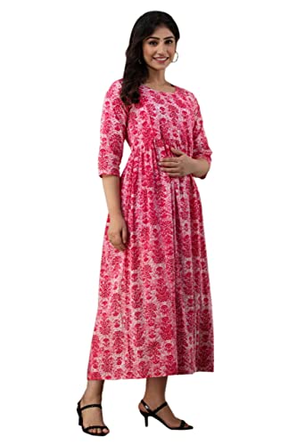 Anuom-Womens-Printed-Cotton-Maternity-Kurti-Gown-for-Women