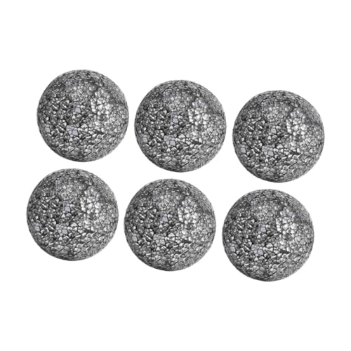 Bolas decorativas de vidrio para jarrones Baoblaze 6 piezas 8cm negro plata 8