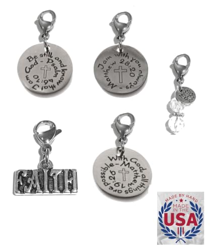 Image of Hidden Hollow Beads 4 Clip On Charms for Purse, Handbag, Keychain, Zipper Pull, Backpack, Jewelry Accessory, USA