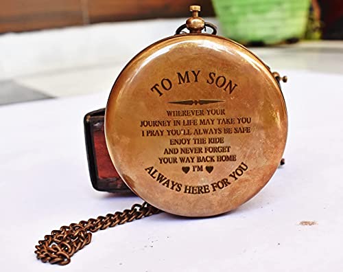 Brújula grabada en latón personalizada miniatura 4