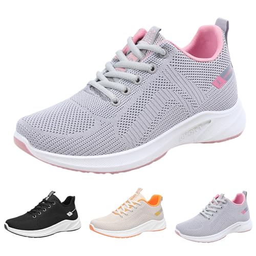 Zapatillas deportivas para mujer Fitness - Zapatos de verano para mujer, elegantes y cómodos, ortopédicos, con cordones, zapatillas de deporte de malla para exteriores, transpirables, antideslizantes,