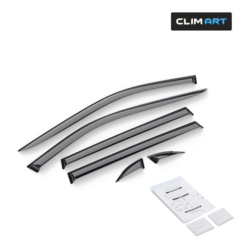 CLIM ART Tape-on Wind deflectors for/compatible with Toyota RAV4 2019-2026 XA50 (MK5) - Rain deflector - Car accessories - Car wind deflectors - Sun, Rain&Noise Protection - Warranty -6 set - Image 4