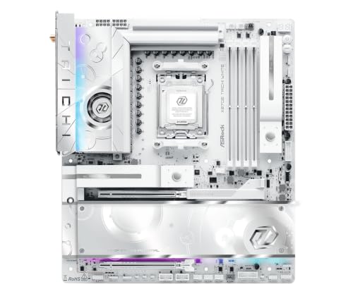 Image of ASRock X870E Taichi White EATX Motherboard, AMD AM5 Ryzen 9000-7000, DDR5 8200+ (OC), PCIe 5.0 & USB4, 10GbE, Wi-Fi 7, 24+2+1 Phase 110A SPS
