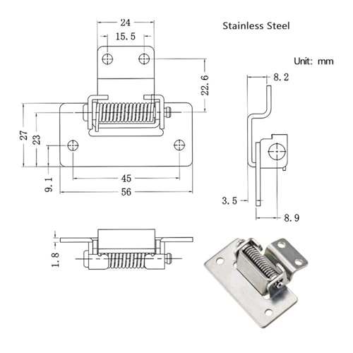 Charnière rotative à 90 degrés en acier pour placard et tableau - 3