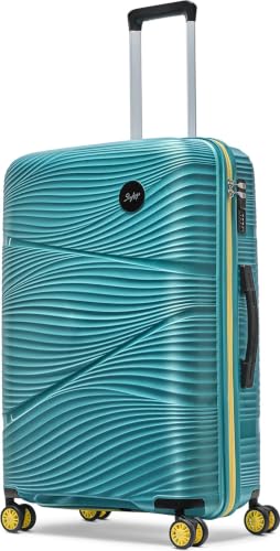 Image of Skybags Swirl Set of 3 Trolley Bag 56, 65 & 75cm | Small+Medium+Large | Hard Luggage | 8 Wheels Suitcase | Combination Lock with Anti-Theft Zipper | Polypropylene | 3 Years Warranty - Unisex (Cyan)