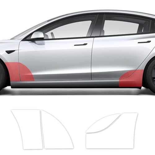 Tesla Model 3 Highland 2024 2025 Front & Rear Fender Set 4pcs in 1set PPF Clear Paint Protection Film, Mud & Stone & Rock Chips Guard, Wrap, Scratches, and Salt Damage