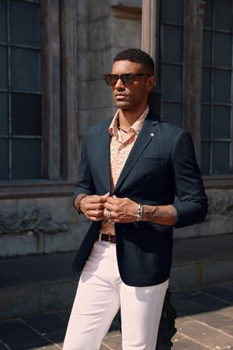 Image of PJ PAUL JONES Mens Casual Blazer Lightweight Linen Sport Coat 2 Button Unlined Suit Jackets