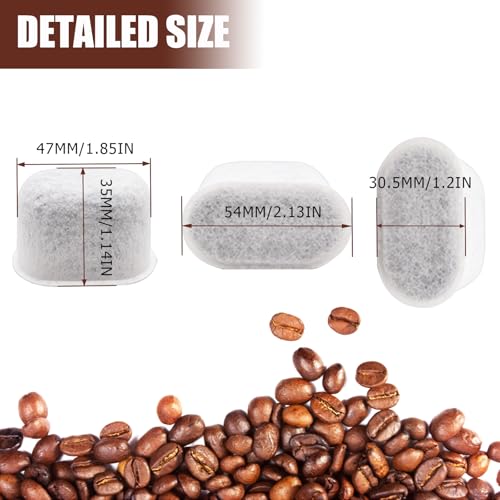 Dianrui 6 Pack Water Filter for Breville Filter replacement for Breville Espresso Machine BWF100 870/878/880/860/840/810/600/500/450 (Activated Charcoal)