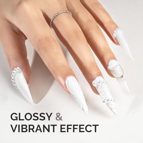 Image of MelodySusie 0.5fl oz White Gel Nail Polish, Nails Soak Off UV LED White Gel Polish Gift for Women Nail Art Manicure Salon DIY Nail Design Decoration at Home-1891