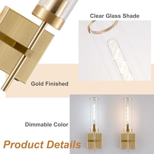 Image of Wall Sconces,Gold Battery Operated Wall Sconce Dimmable Touch 3000K /6000K 2 Color Bulbs 8000mAh Fast Chargin Endurance 100 Hours with Remote Control Wireless Wall Lights for Bedroom Living Room
